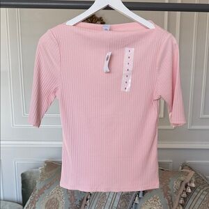 NWT Pink Ribbed Women's Top SIZE S